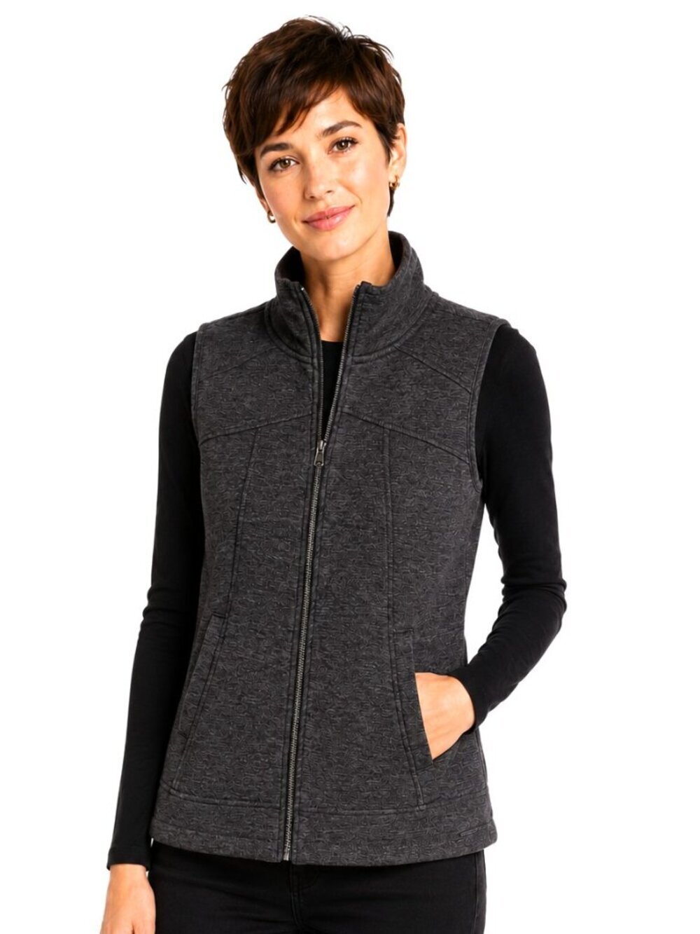 Betsey Johnson Performance Grey Full Zip Vest